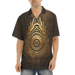 Hawaiian Shirt Gold Tribal Symbol