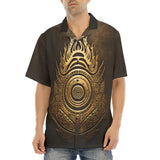 Hawaiian Shirt Gold Tribal Symbol