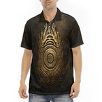 Men's Polo Shirt Gold Tribal Symbol