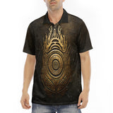 Men's Polo Shirt Gold Tribal Symbol