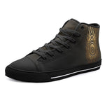 High-Top Canvas Shoes Gold Tribal Symbol