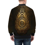 Bomber Jacket Gold Tribal Symbol