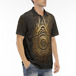 Men's Polo Shirt Gold Tribal Symbol