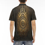 Men's Polo Shirt Gold Tribal Symbol