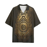 Hawaiian Shirt Gold Tribal Symbol