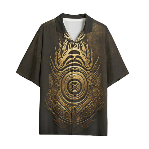 Hawaiian Shirt Gold Tribal Symbol