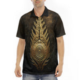 Men's Polo Shirt Gold Tribal Symbol