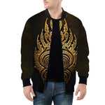 Bomber Jacket Gold Tribal Symbol