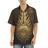 Hawaiian Shirt Gold Tribal Symbol