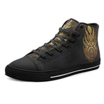High-Top Canvas Shoes Gold Tribal Symbol