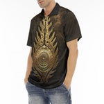 Men's Polo Shirt Gold Tribal Symbol