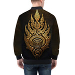 Bomber Jacket Gold Tribal Symbol