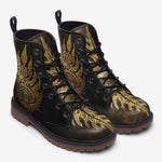 Leather Boots Gold Tribal Symbol