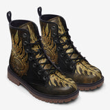 Leather Boots Gold Tribal Symbol