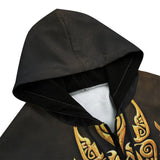 Men's Zip Up Hoodie Gold Tribal Symbol