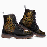Leather Boots Gold Tribal Symbol