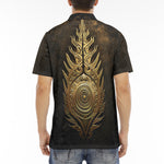 Men's Polo Shirt Gold Tribal Symbol