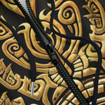 Men's Zip Up Hoodie Gold Tribal Symbol