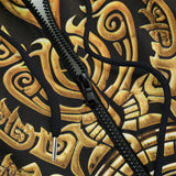 Men's Zip Up Hoodie Gold Tribal Symbol