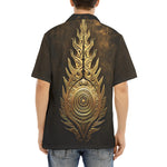 Hawaiian Shirt Gold Tribal Symbol