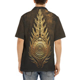 Hawaiian Shirt Gold Tribal Symbol