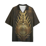 Hawaiian Shirt Gold Tribal Symbol