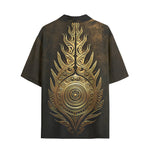 Hawaiian Shirt Gold Tribal Symbol