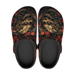 Classic Clogs Golden Dragon Red Flowers