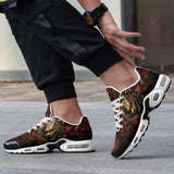 Air Cushion Sneakers Golden Dragon Red Flowers