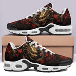 Air Cushion Sneakers Golden Dragon Red Flowers