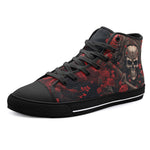 High-Top Canvas Shoes Japanese Samurai Skull Art
