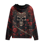 Men's Zip Up Hoodie Japanese Samurai Skull Art