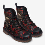 Leather Boots Japanese Samurai Skull Art
