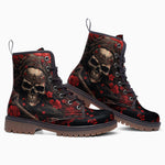 Leather Boots Japanese Samurai Skull Art