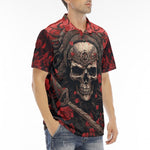 Men's Polo Shirt Japanese Samurai Skull Art
