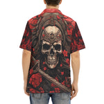 Hawaiian Shirt Japanese Samurai Skull Art