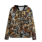 Men's Zip Up Hoodie Various Shapes Romantic Graffiti