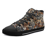 High-Top Canvas Shoes Various Shapes Romantic Graffiti