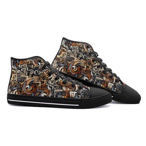 High-Top Canvas Shoes Various Shapes Romantic Graffiti