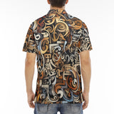 Men's Polo Shirt Various Shapes Romantic Graffiti