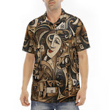 Men's Polo Shirt Shapes and Symbols Cubim Style