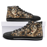 High-Top Canvas Shoes Shapes and Symbols Cubim Style