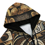 Men's Zip Up Hoodie Shapes and Symbols Cubim Style