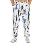 Men's Sweatpants Blue Tribal Drawing