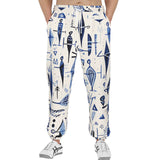 Men's Sweatpants Blue Tribal Drawing