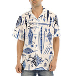 Hawaiian Shirt Blue Tribal Drawing