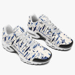 Air Cushion Sneakers Blue Tribal Drawing