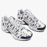 Air Cushion Sneakers Blue Tribal Drawing