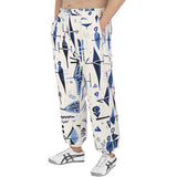 Men's Sweatpants Blue Tribal Drawing