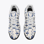 Air Cushion Sneakers Blue Tribal Drawing